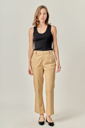 ENGLISH FACTORY - Twill Cropped Flared Hem Pants - PANTS available at Objectrare
