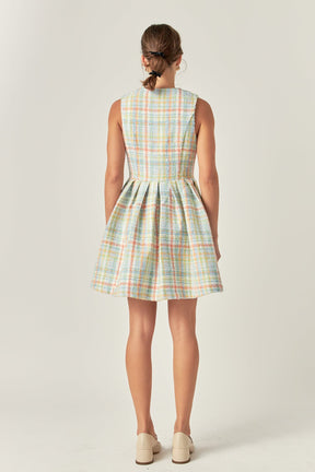 ENGLISH FACTORY - Plaid Boucle Mini Dress - DRESSES available at Objectrare