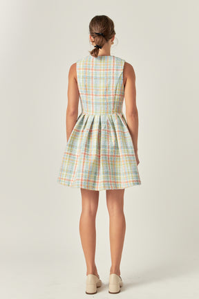 ENGLISH FACTORY - Plaid Boucle Mini Dress - DRESSES available at Objectrare