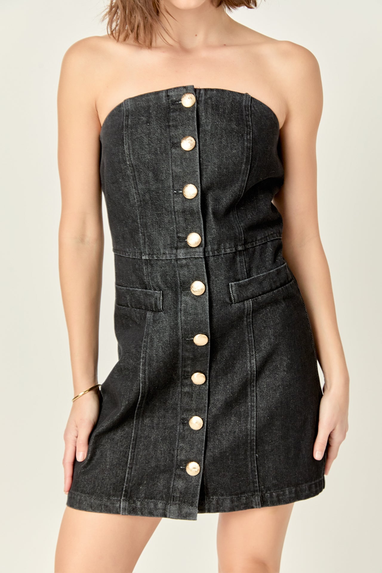 ENGLISH FACTORY - English Factory - Denim Tube Mini Dress - DRESSES available at Objectrare