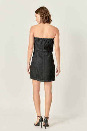 ENGLISH FACTORY - English Factory - Denim Tube Mini Dress - DRESSES available at Objectrare