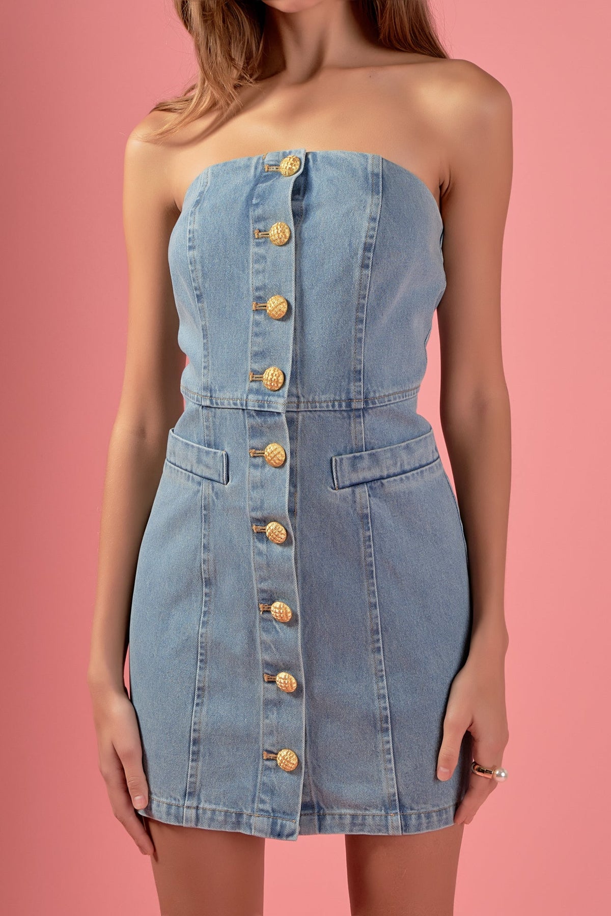 Denim Tube Mini Dress
