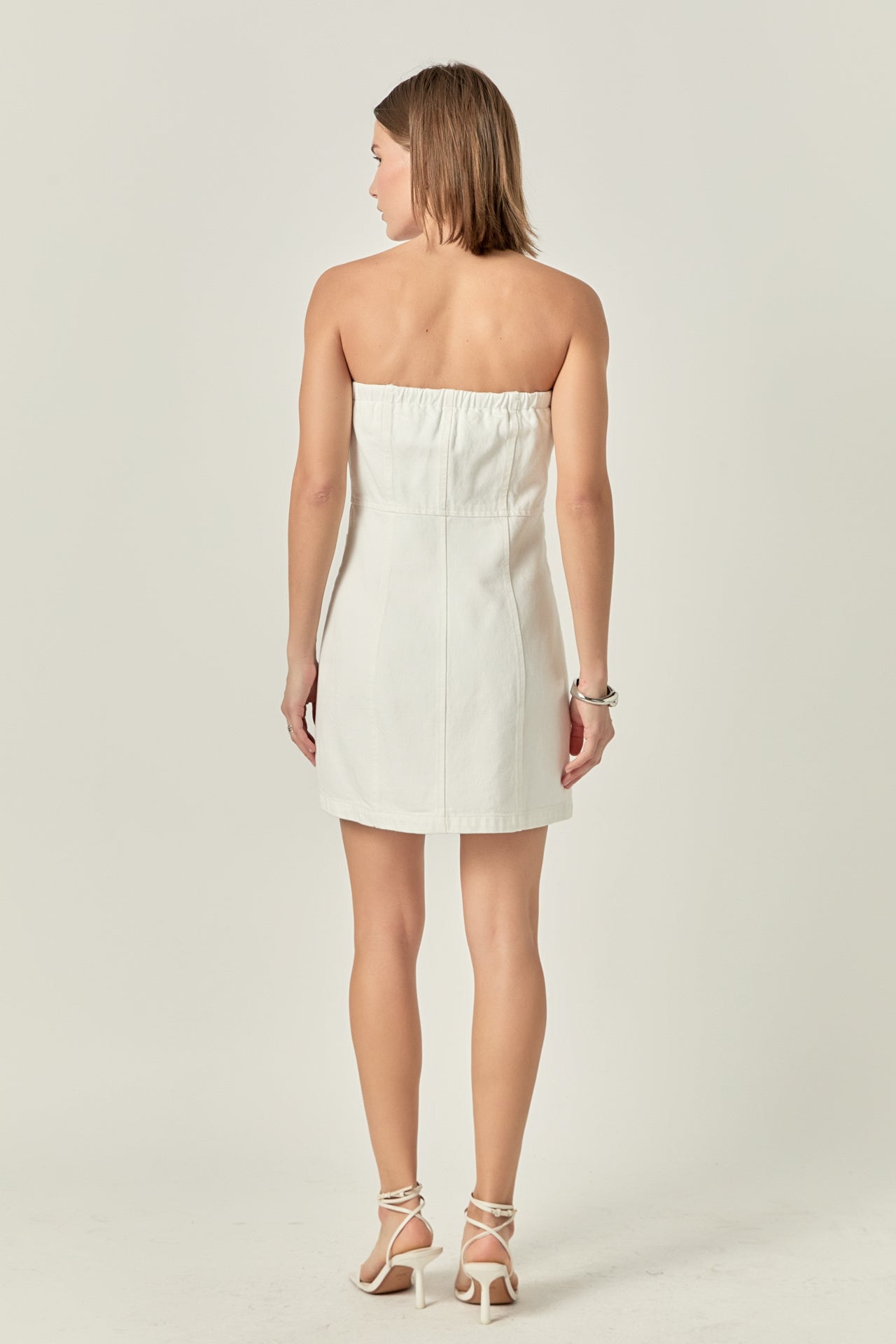 ENGLISH FACTORY - Vivienne Denim Tube Mini Dress - DRESSES available at Objectrare