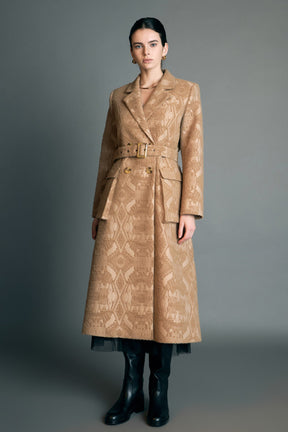 ENGLISH FACTORY - English Factory - Premium Wool Brocade Swing Coat - COATS available at Objectrare