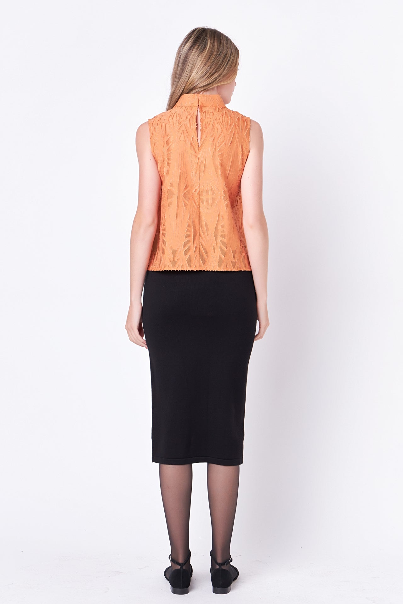 ENGLISH FACTORY - Burnout Pleated sleeveless Top - TOPS available at Objectrare