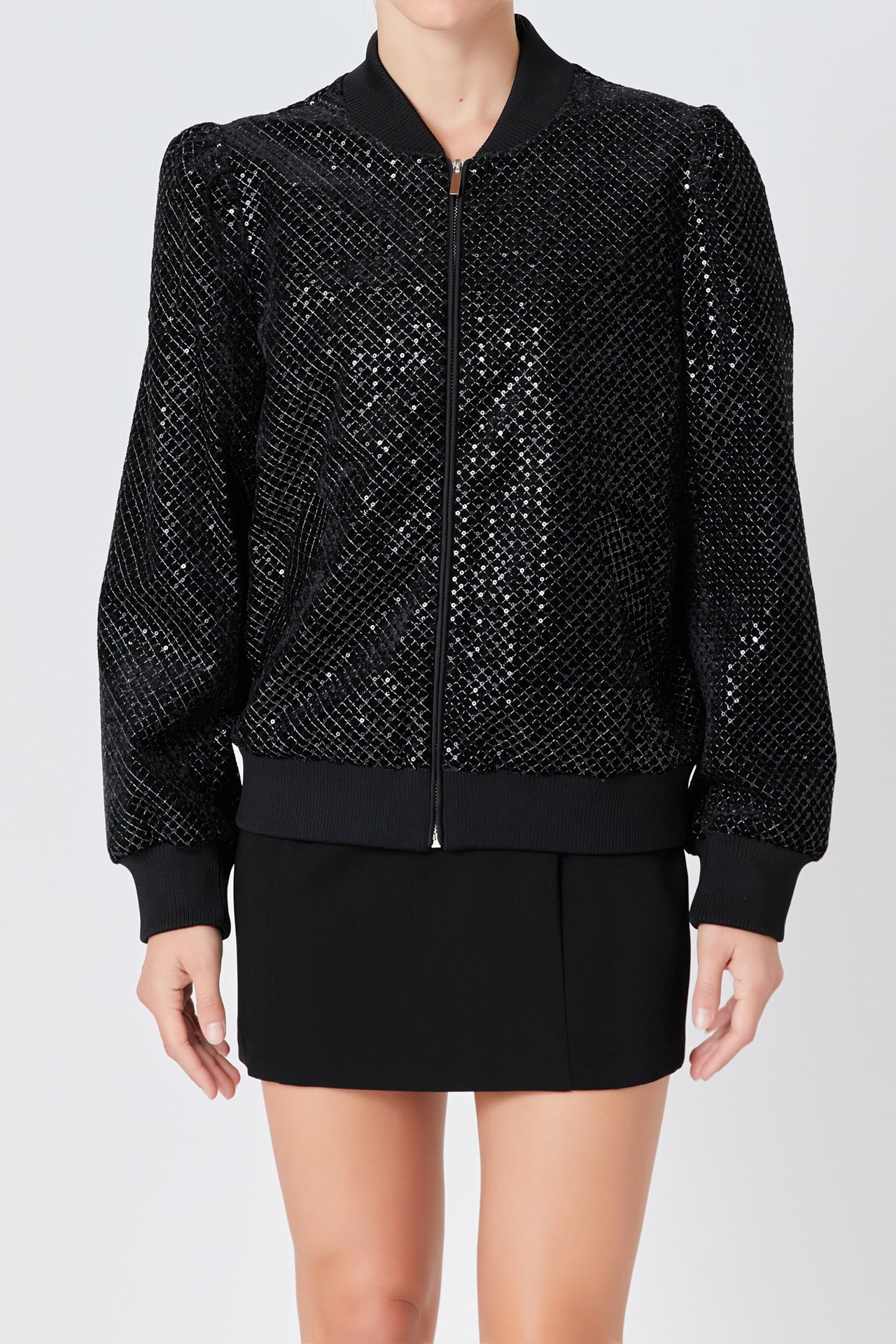 ENDLESS ROSE - Endless Rose - Velvet Sequin Bomber Jacket - JACKETS available at Objectrare