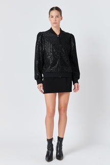 ENDLESS ROSE - Endless Rose - Velvet Sequin Bomber Jacket - JACKETS available at Objectrare