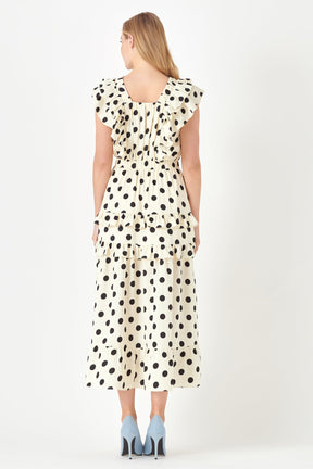 ENGLISH FACTORY - English Factory - Polka Dot Print Ruffle Detail Maxi Dress - DRESSES available at Objectrare