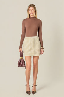 ENGLISH FACTORY - Velvet Embellished Mini Skirt - SKIRTS available at Objectrare