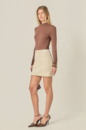 ENGLISH FACTORY - Velvet Embellished Mini Skirt - SKIRTS available at Objectrare