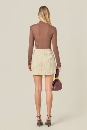 ENGLISH FACTORY - Velvet Embellished Mini Skirt - SKIRTS available at Objectrare