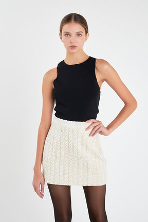 ENGLISH FACTORY - Velvet Embellished Mini Skirt - SKIRTS available at Objectrare