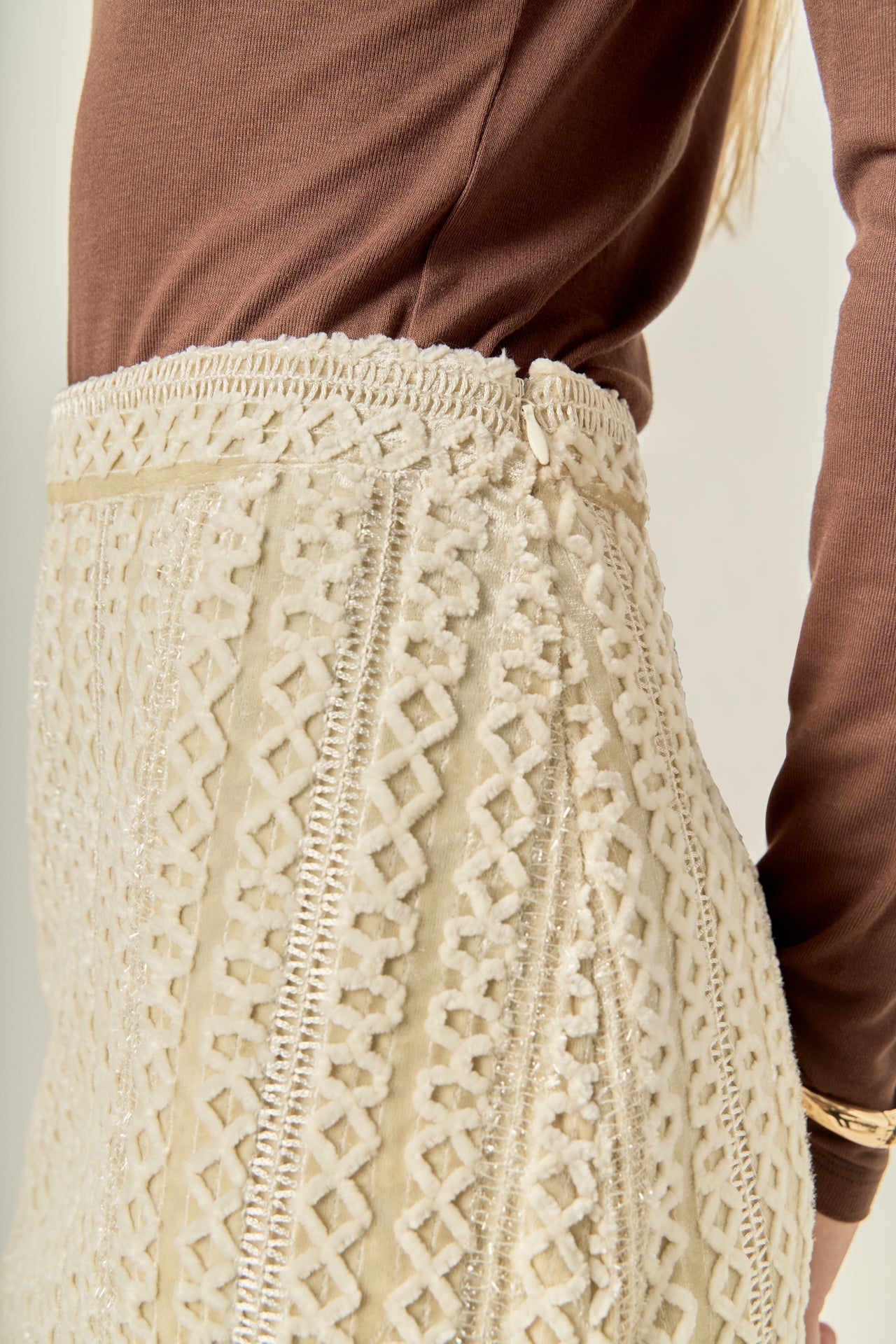 ENGLISH FACTORY - Velvet Embellished Mini Skirt - SKIRTS available at Objectrare