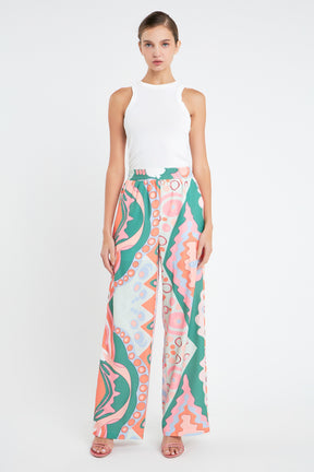 ENGLISH FACTORY - Print Wide Leg Pants - PANTS available at Objectrare