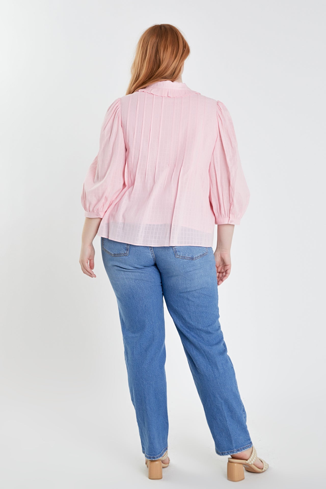 ENGLISH FACTORY - Plus Size Ruffled Collar Blouse - BLOUSES available at Objectrare