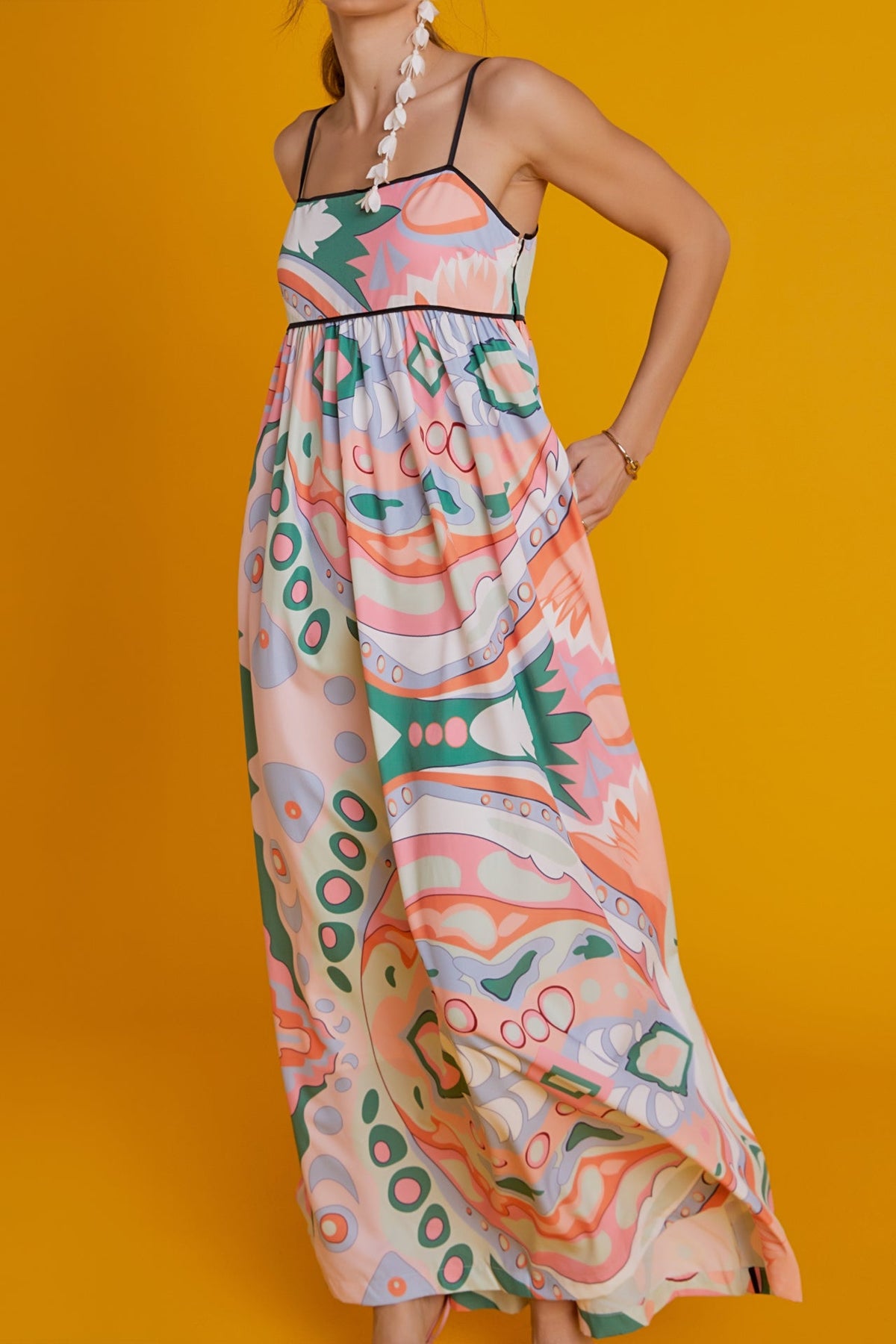 ENGLISH FACTORY - Print Empire Waist Maxi Dress - DRESSES available at Objectrare