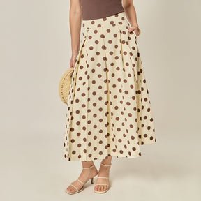 ENGLISH FACTORY - Polka Dot Pleated Midi Skirt - SKIRTS available at Objectrare