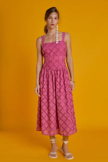 ENGLISH FACTORY - Embroidered Lace Sleeveless Midi Dress - DRESSES available at Objectrare