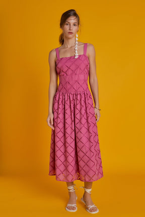 ENGLISH FACTORY - Embroidered Lace Sleeveless Midi Dress - DRESSES available at Objectrare