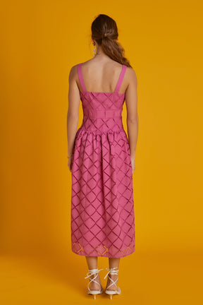 ENGLISH FACTORY - Embroidered Lace Sleeveless Midi Dress - DRESSES available at Objectrare