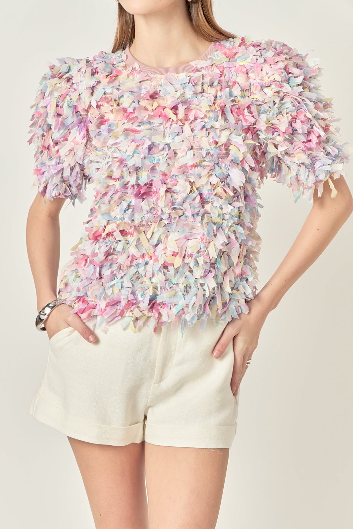 ENGLISH FACTORY - Premium Textured Ribbon Top - TOPS available at Objectrare