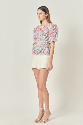 ENGLISH FACTORY - Premium Textured Ribbon Top - TOPS available at Objectrare