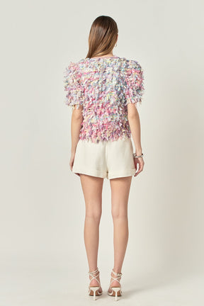 ENGLISH FACTORY - Premium Textured Ribbon Top - TOPS available at Objectrare