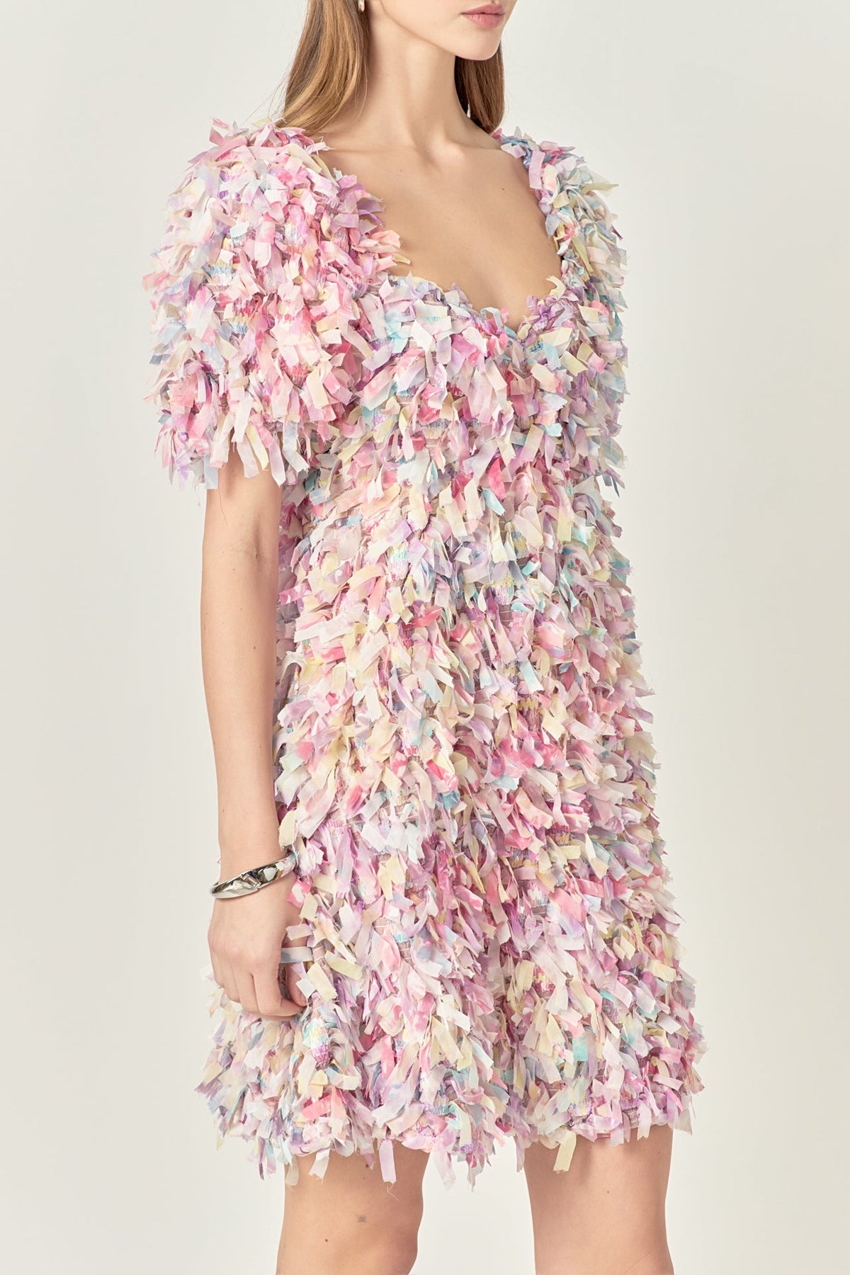 ENGLISH FACTORY - Premium Textured Ribbon Mini Full Dress - DRESSES available at Objectrare
