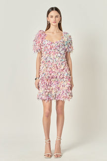 ENGLISH FACTORY - Premium Textured Ribbon Mini Full Dress - DRESSES available at Objectrare