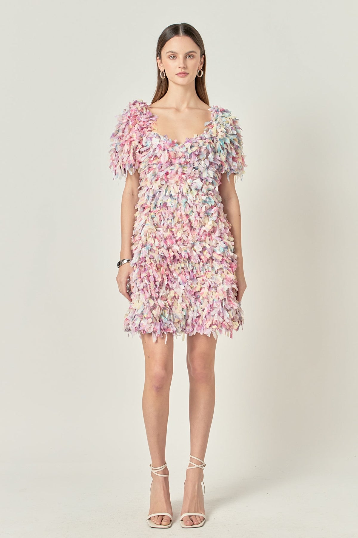 ENGLISH FACTORY - Premium Textured Ribbon Mini Full Dress - DRESSES available at Objectrare