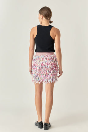 ENGLISH FACTORY - English Factory - Premium Textured Ribbon High Waisted Mini Skirt - SKIRTS available at Objectrare