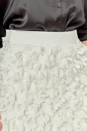 ENGLISH FACTORY - Premium Textured Ribbon High Waisted Mini Skirt - SKIRTS available at Objectrare