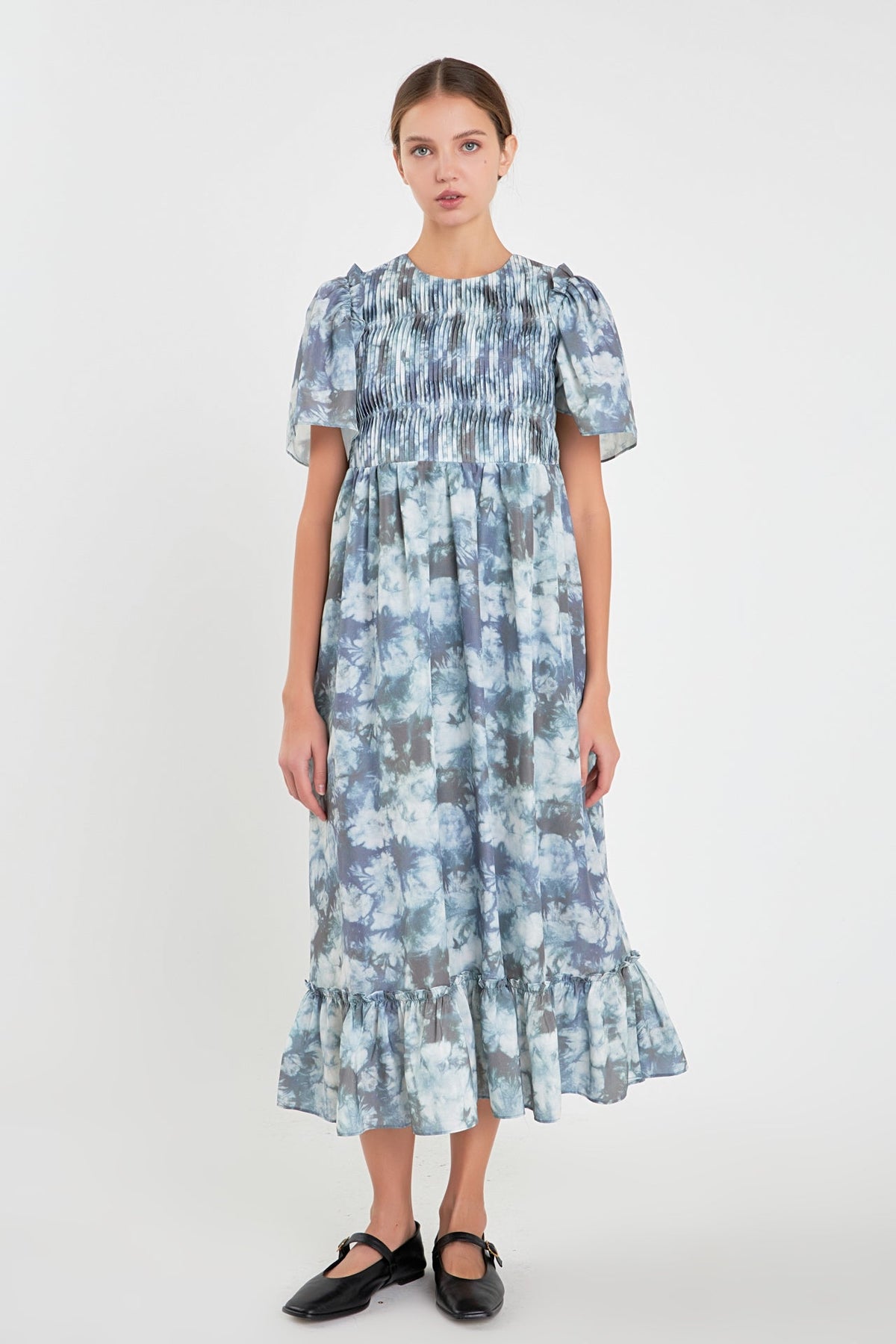ENGLISH FACTORY - Pleated Tie Die Maxi Dress - DRESSES available at Objectrare
