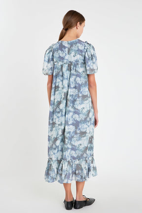 ENGLISH FACTORY - English Factory - Pleated Tie Die Maxi Dress - DRESSES available at Objectrare