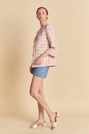 ENGLISH FACTORY - Tweed Boxy Jacket - JACKETS available at Objectrare