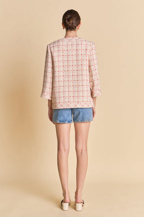 ENGLISH FACTORY - Tweed Boxy Jacket - JACKETS available at Objectrare