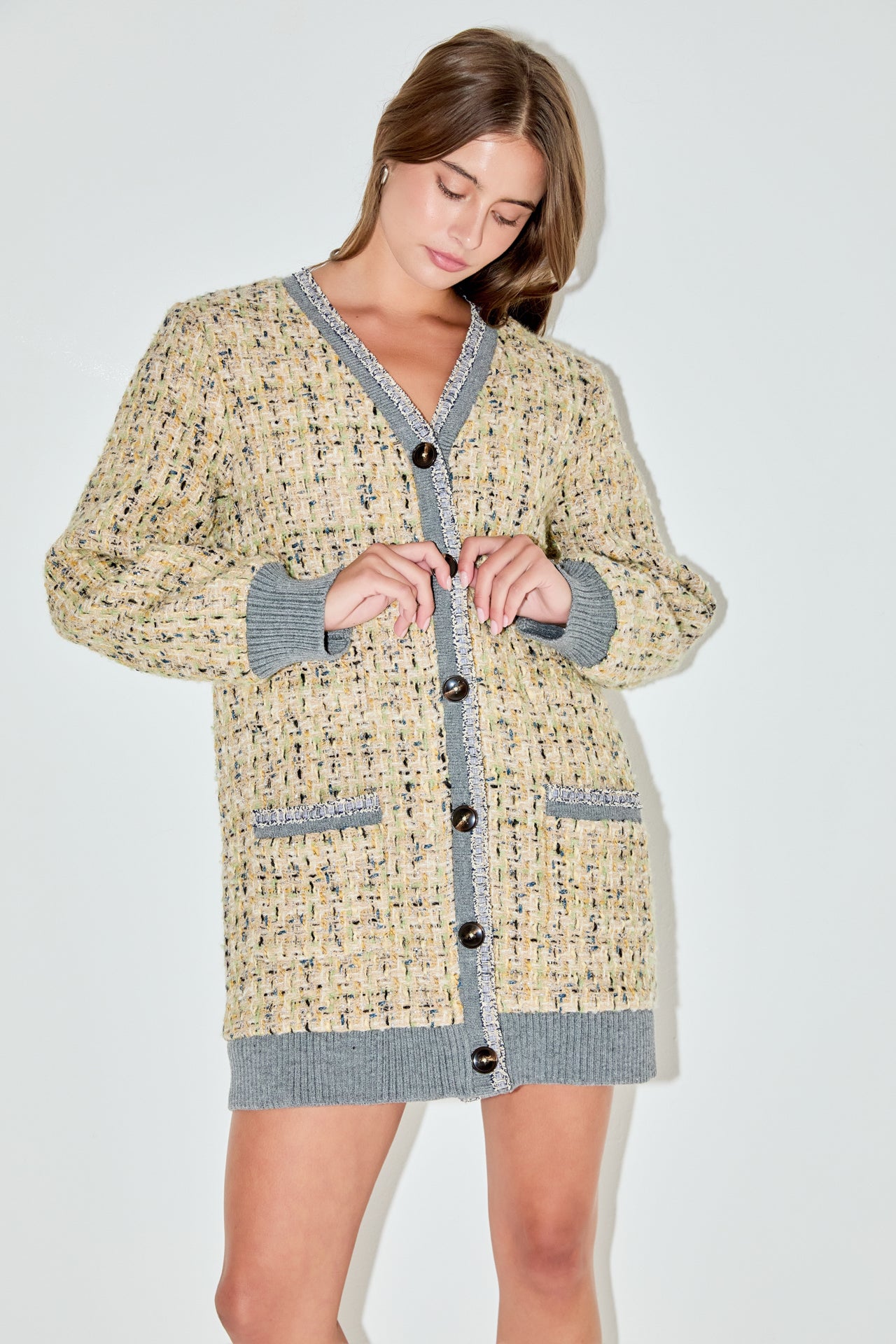 ENGLISH FACTORY - Boucle Coat With Trim - COATS available at Objectrare