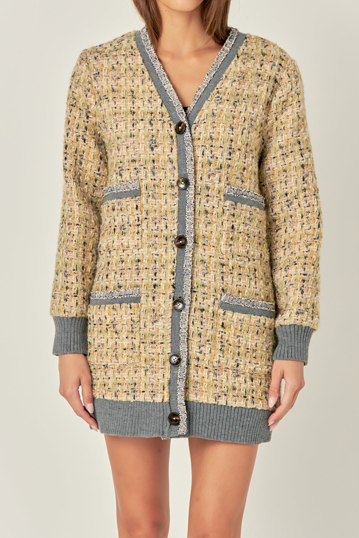 ENGLISH FACTORY - Boucle Coat With Trim - COATS available at Objectrare