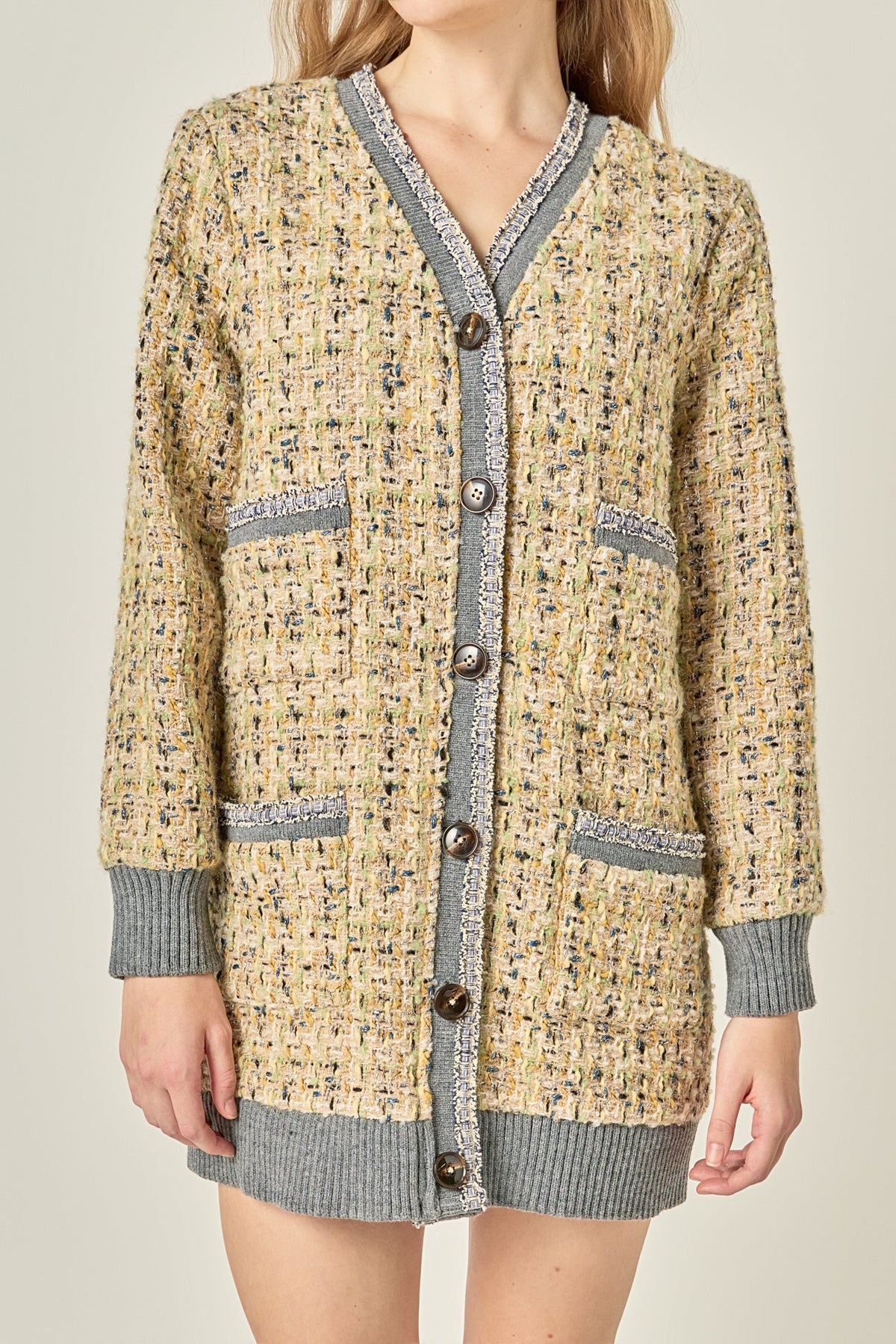 ENGLISH FACTORY - Boucle Coat With Trim - COATS available at Objectrare