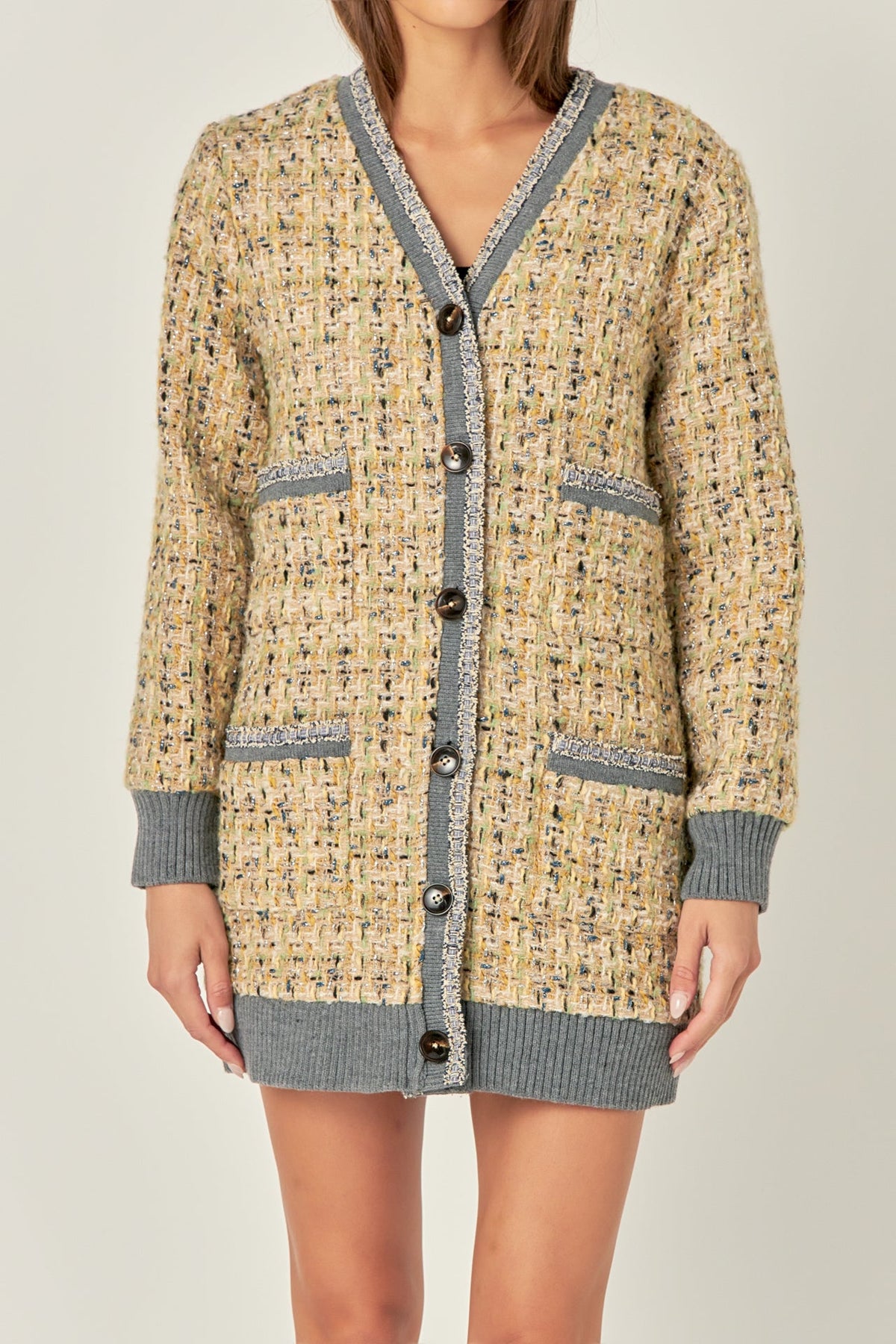 ENGLISH FACTORY - English Factory - Boucle Coat With Trim - COATS available at Objectrare