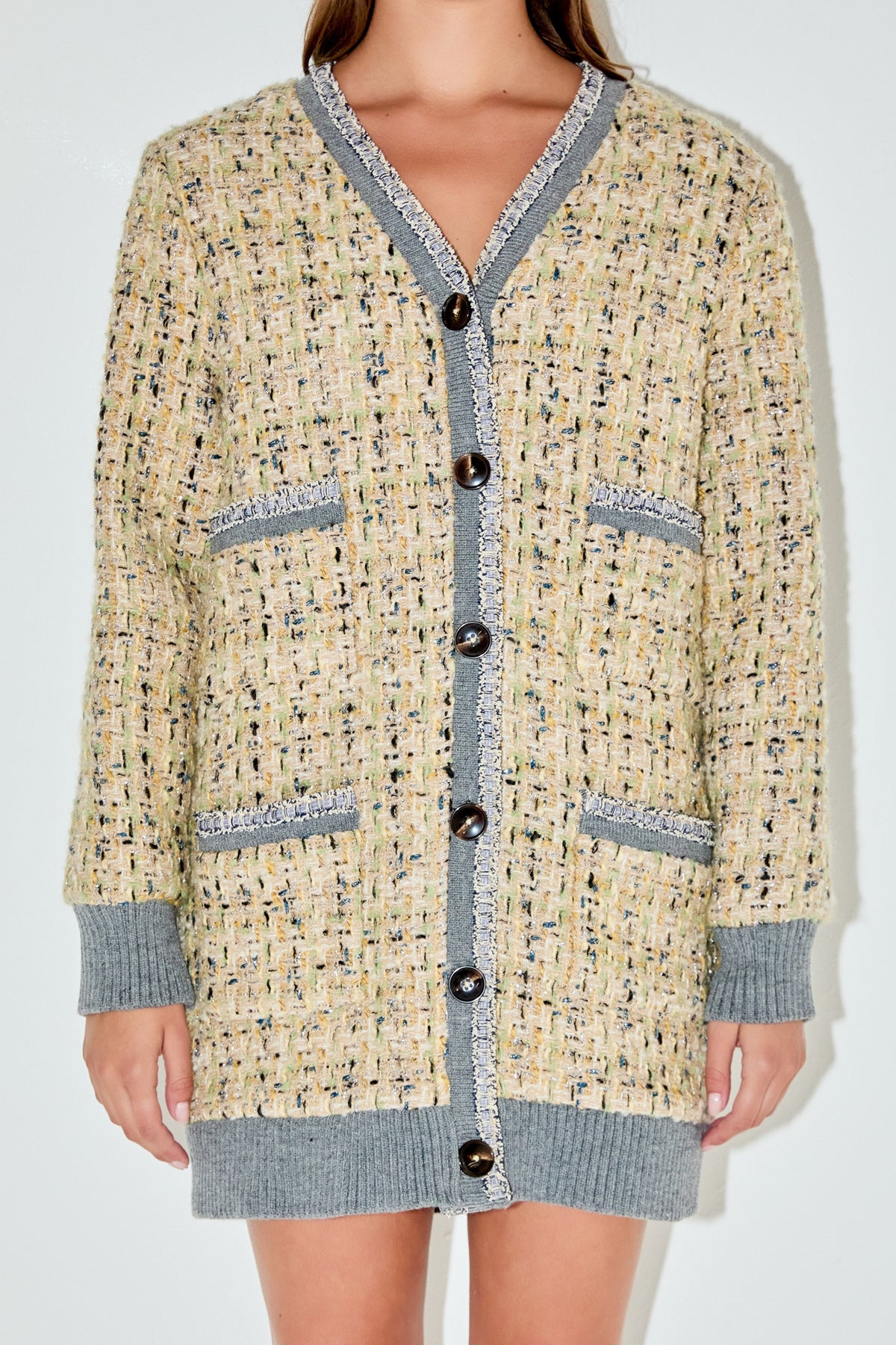 ENGLISH FACTORY - Boucle Coat With Trim - COATS available at Objectrare