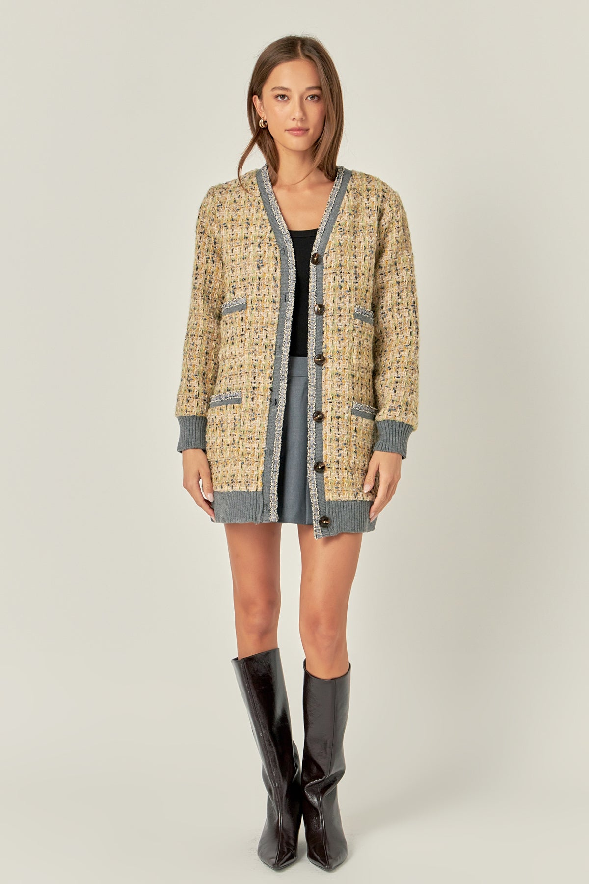 ENGLISH FACTORY - Boucle Coat With Trim - COATS available at Objectrare