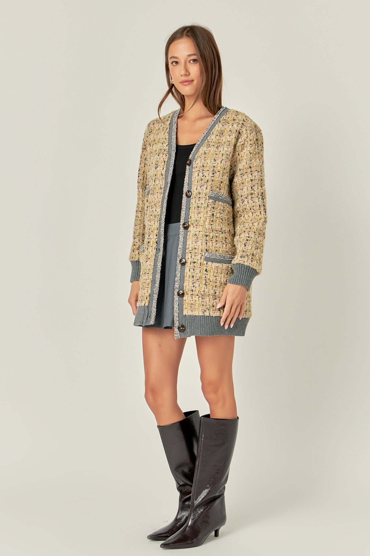 ENGLISH FACTORY - English Factory - Boucle Coat With Trim - COATS available at Objectrare