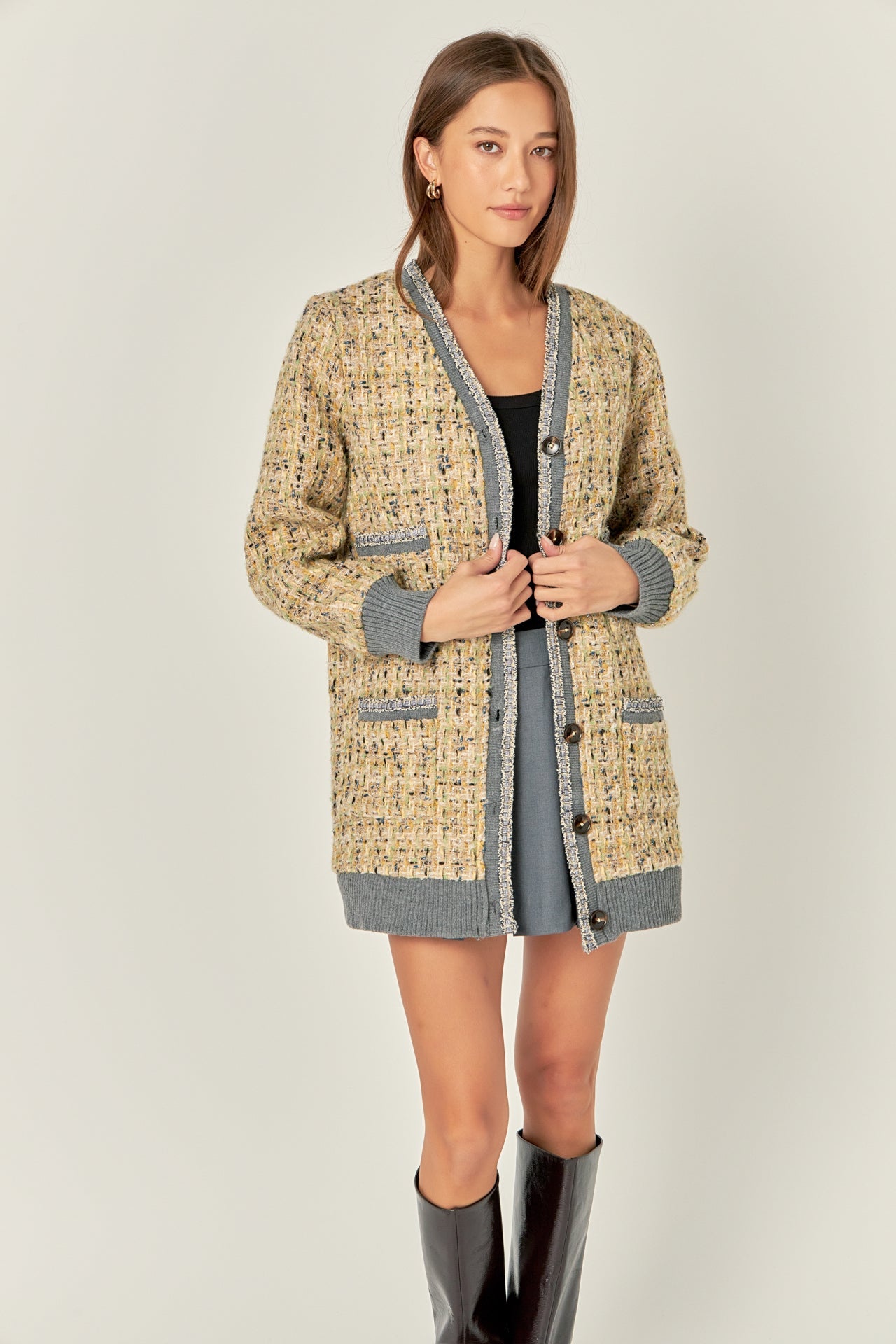 ENGLISH FACTORY - Boucle Coat With Trim - COATS available at Objectrare