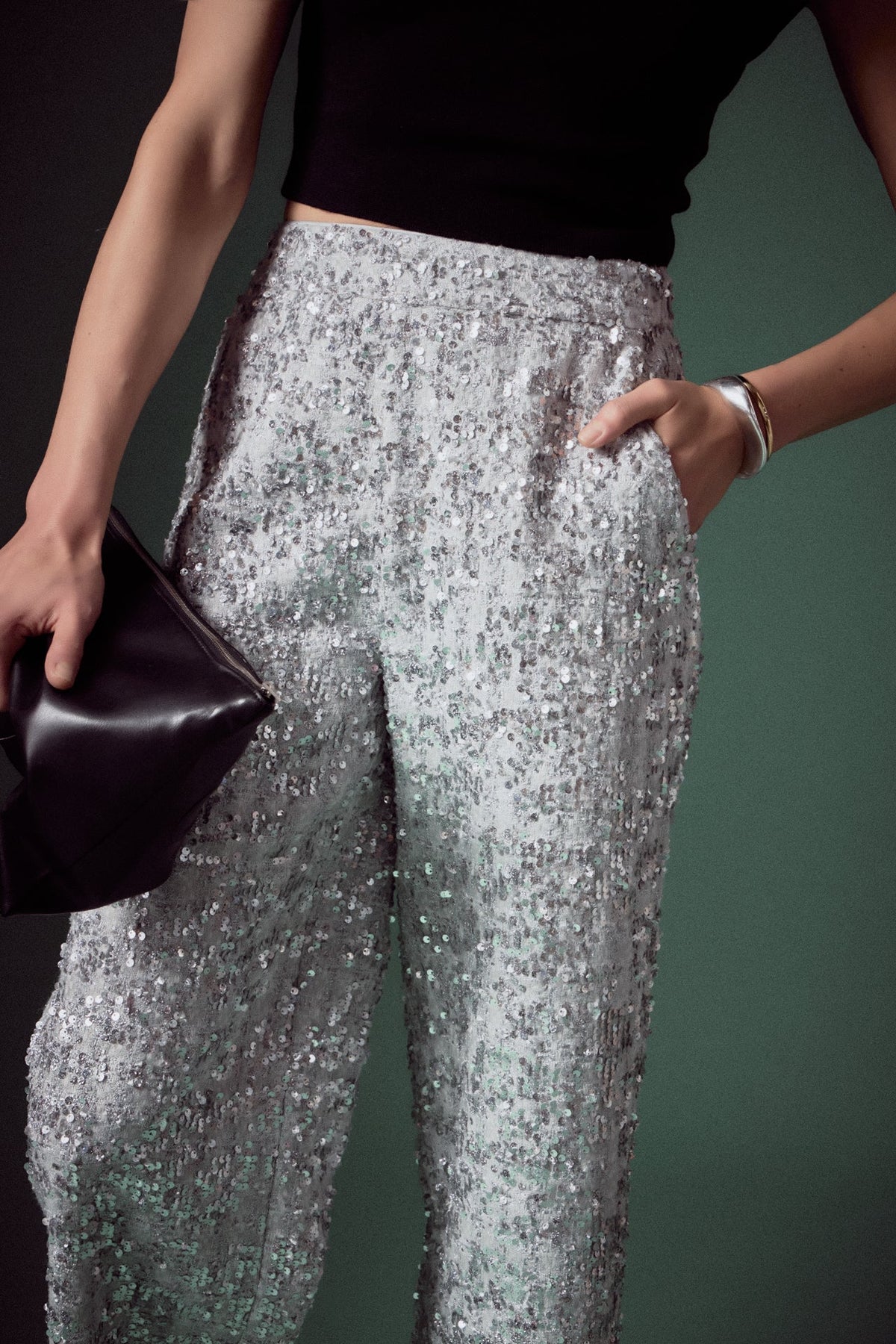 ENGLISH FACTORY - Sequin Tweed Culotte Pants - PANTS available at Objectrare