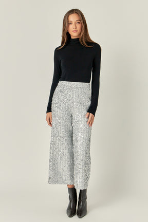 ENGLISH FACTORY - Sequin Tweed Culotte Pants - PANTS available at Objectrare