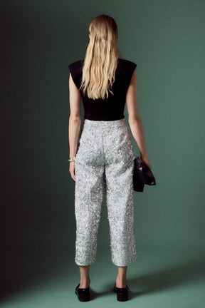 ENGLISH FACTORY - Sequin Tweed Culotte Pants - PANTS available at Objectrare