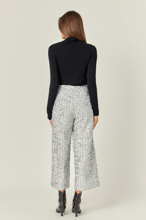 ENGLISH FACTORY - Sequin Tweed Culotte Pants - PANTS available at Objectrare