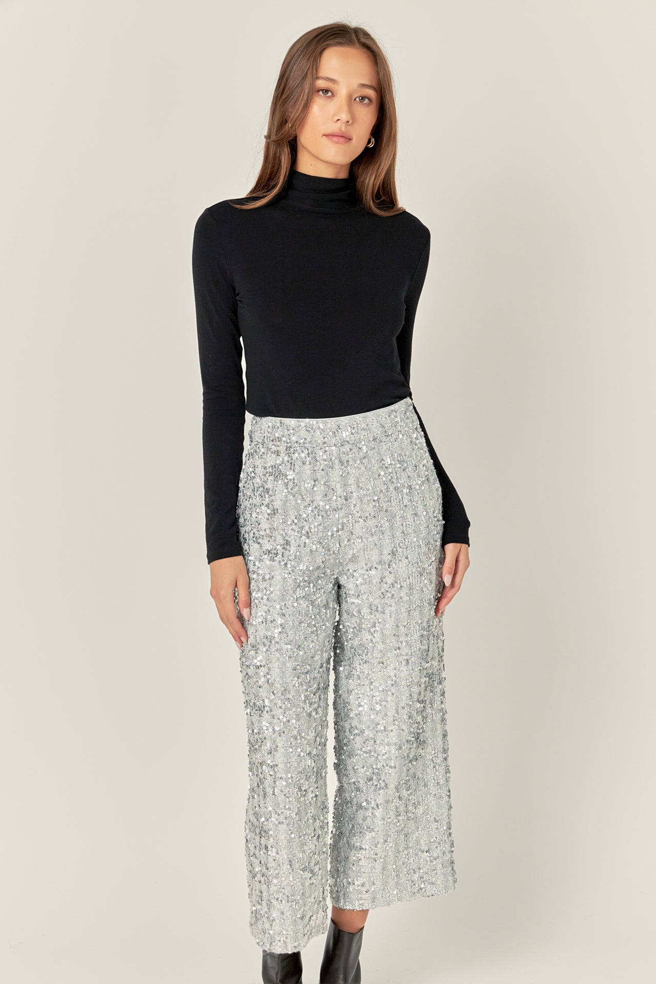 ENGLISH FACTORY - Sequin Tweed Culotte Pants - PANTS available at Objectrare