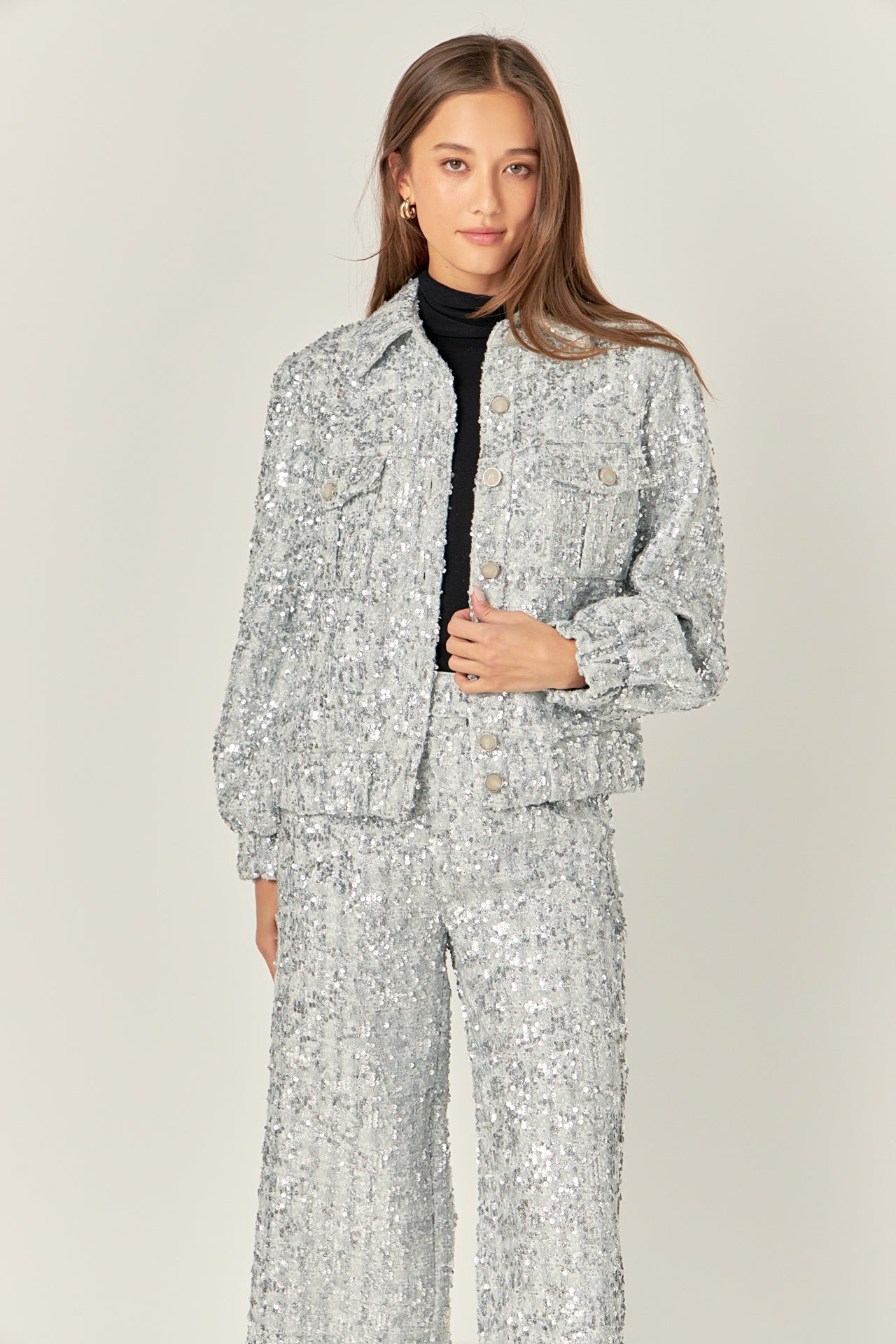 ENGLISH FACTORY - Sequin Tweed Jacket - JACKETS available at Objectrare